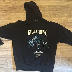 Kill Crew Black fleeced Sweatshirt Hoodie Graphic
